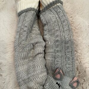 Gray Knit Cat Mittens